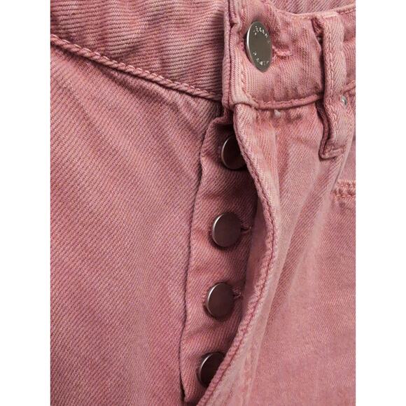 Sezane Brut Sexy Jeans Straight Leg Rose Pink Mid Rise Feminine Western Organic - Picture 4 of 5
